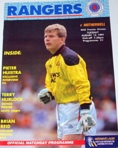 rangers v motherwell 1991proramme