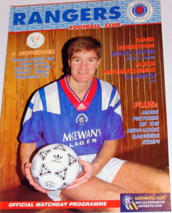 rangers v motherwell 1992 cup programme