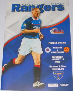 rangers v motherwell 1998 programme