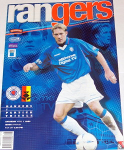 rangers v partick thistle 2003 programme