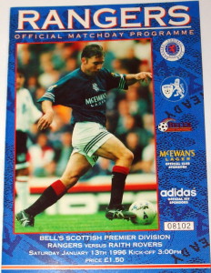 rangers v raith 1996 programme