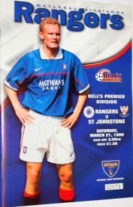 rangers v st johnstone 1998 programme