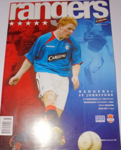 rangers v st johnstone insurance cup programme 2003