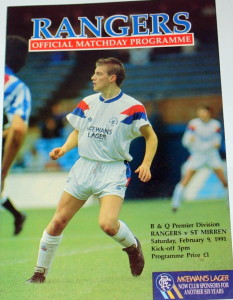 rangers v st mirren 1991 programme