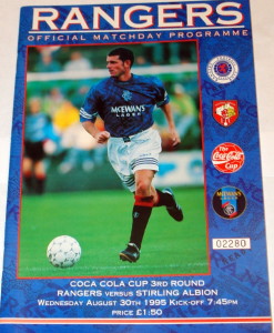 rangers v stirling albion 1995 programme