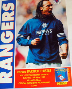 rangewrs v partick thistle 1995 programme