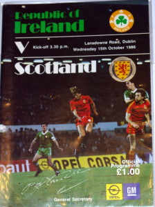 republic of ireland v scotland 1986 programme