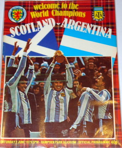 scotland v argentina 1979 programme