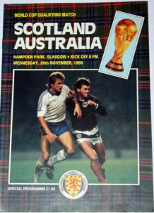 scotland v australia 1985 programme