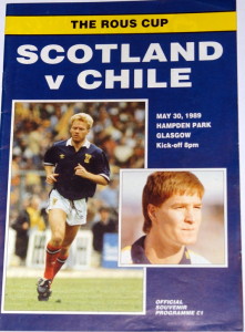 scotland v chile 1989 programme