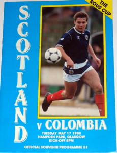 scotland v columbia 1988 programme