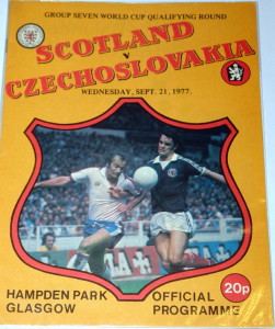 scotland v czechoslavakia 1977 programme