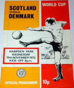 scotland v denmark 1972 programme