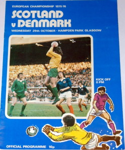 scotland v denmark 1976 programme