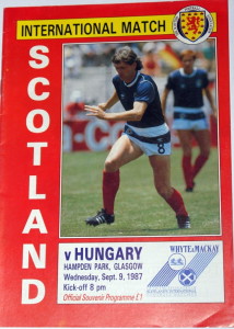 scotland v hungary 1987 programme