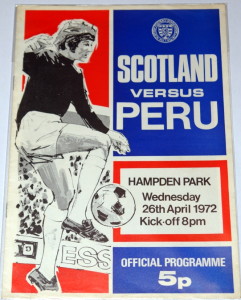 scotland v peru 1972 programme