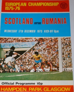 scotland v romania 1975 programme