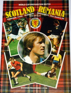 scotland v romania 1986 programme