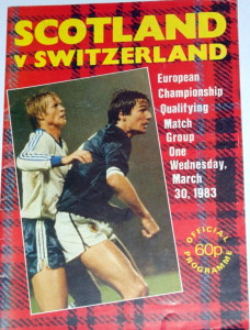 scotland v switzerland 1983 programme