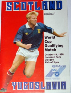 scotland v yugoslavia 1988 programme