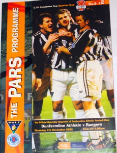 dunfermline v rangers 2002 programme