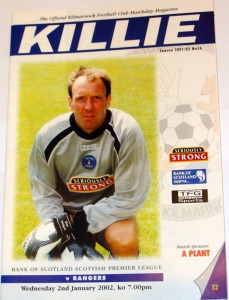 kilmarnock v rangers 2002 jan programme