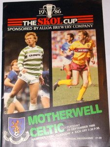 motherwell v celtic 1986 programme