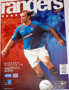 raangers v partick thistle 2003 programme