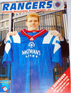 rangers v aberdeen 1993 programme