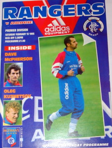 rangers v airdrie 1993 programme