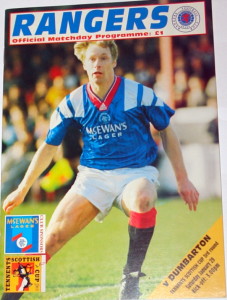 rangers v dunbarton cup programme