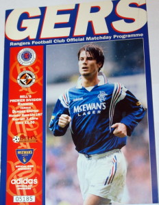 rangers v dundee united 1997 programme