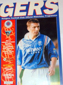 rangers v dunfermline 1996 programme