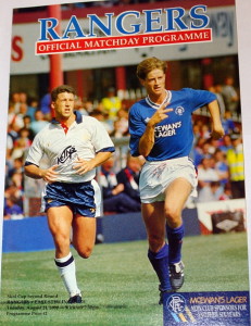 rangers v east stirling 1990 programme