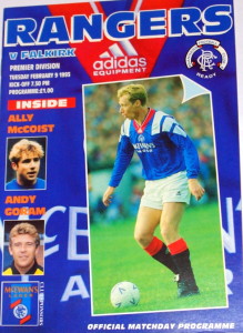 rangers v falkirk 1993 programme