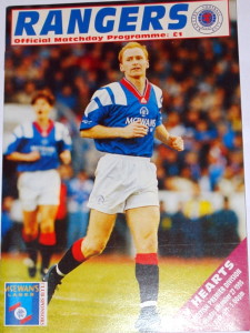 rangers v hearts 1993 programme