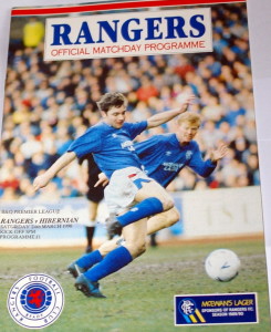 rangers v hibernian 1990 large programme