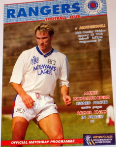 rangers v hibs 1992 programme