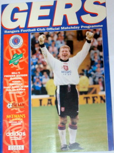 rangers v hibs 1996 programme