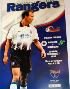 rangers v hibs 1997 programme