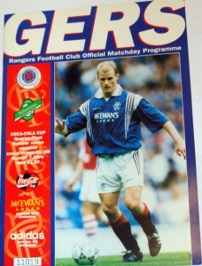 rangers v hibs coca cola cup 1998 programme