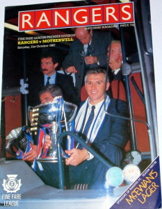 rangers v motherwell 1987 programme