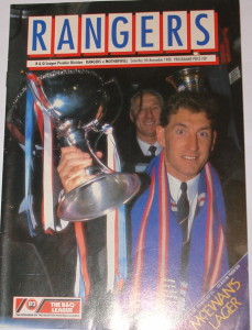 rangers v motherwell 1988 programme