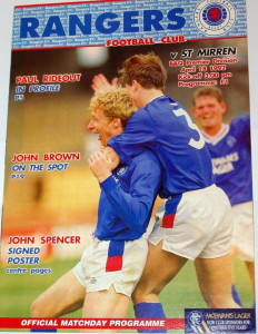 rangers v st mirren 1992 programme