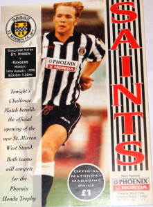 st mirren v rangers 1995 programme