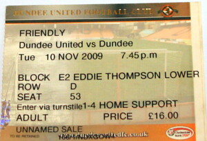 dundee united v dundee 2009 nov 2009 stub