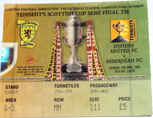 dundee united v hibs scottish cup 2005 stub