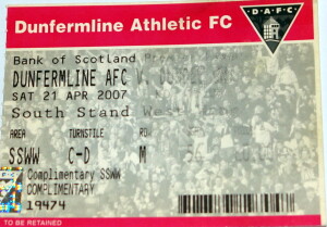 dunfermline v dundee united 2007 stub