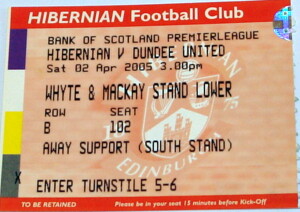 hibs v dundee united stub 2005