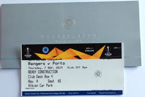 rangers v porto europa league 2019 stub